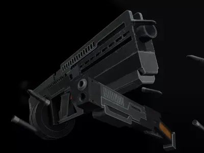 rifel y  pistola Low-poly 3D model