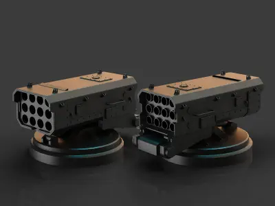 sci-fi missile launcher M-12 3D model
