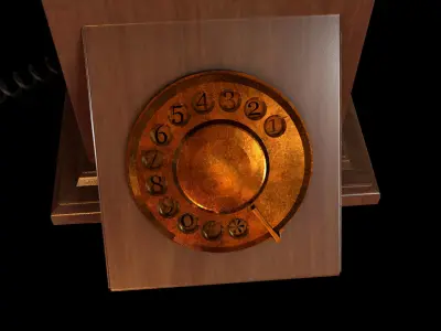 antique landline Low-poly 3D model