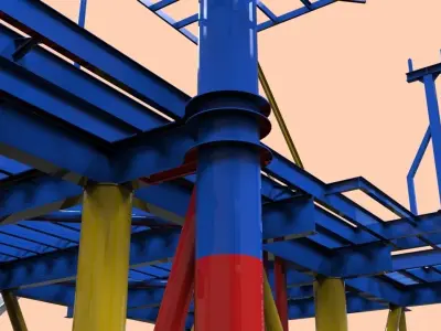 3d 3 level deck Free 3D model