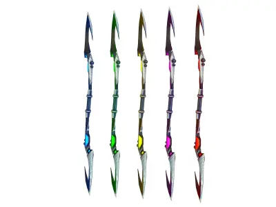 a set of cutting weapons - spear Low-poly 3D model