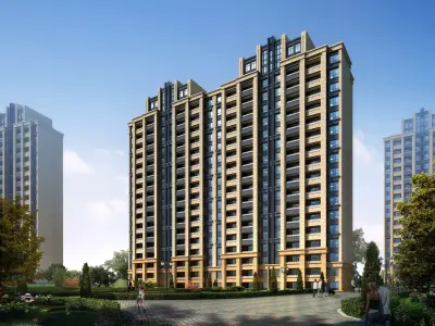 3Dmax fashion city commercial square building 17 3D model