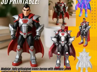 Armored Superhero Collectible 3D Printable Action Figure 3D print model