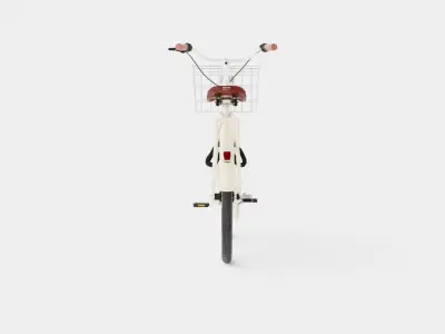 Cream Bicycle Low-poly 3D model