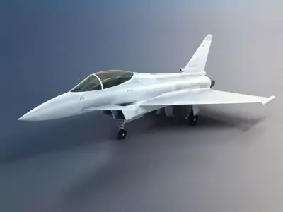 Silver Fighter Jet 3D model