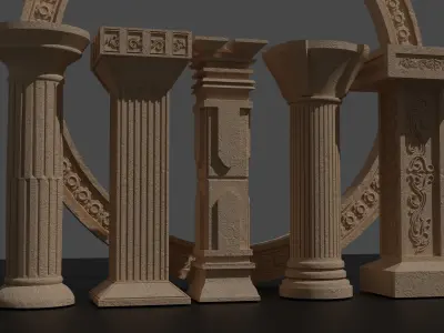 Ruin Assets - Game Ready Low-poly 3D model