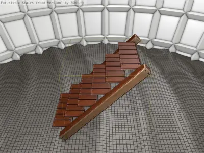 Wood Stairs Construction Element 15  Low-poly 3D model