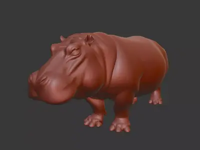 Hippo 3d scan print Low-poly 3D model