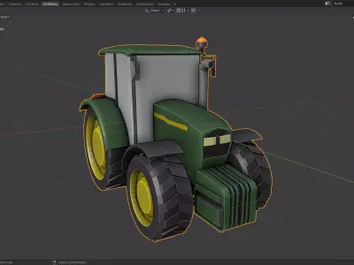 LOW POLY Tractor John Deere 5S Low-poly 3D model