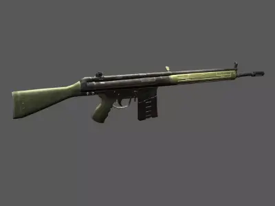 G3 machine gun Low-poly 3D model