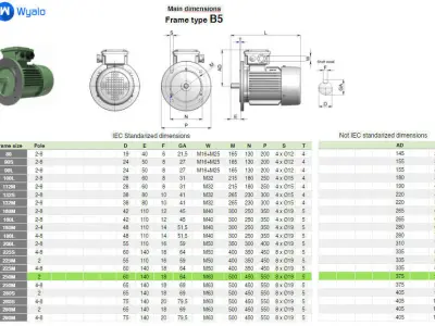 250M B5 2 Pole IEC electric motor - 3D CAD model 3D model