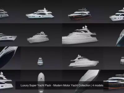 Luxury Super Yacht Pack - Modern Motor Yacht Collection