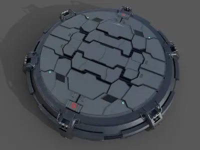 Futuristic podium Low-poly 3D model