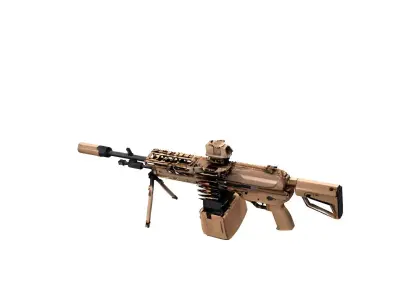 M250 light machine gun 3D model