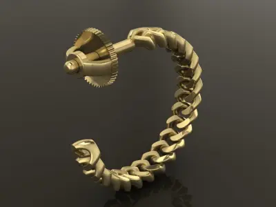 Earring Hoop Hermes Style Link Open Back 11mm Inside Diameter 3D print model