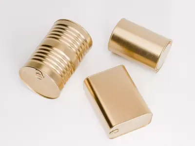 Tin Can Set 02 Low-poly 3D model