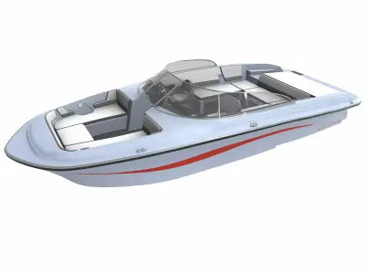Speedboat 016 Low-poly PBR Low-poly 3D model
