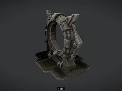 futuristic sci-fi portal gate 3D model