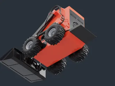 Skid Steer Loader Orange 3D model
