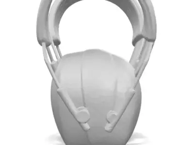 Earmuff white mesh obj 3d model Free 3D print model