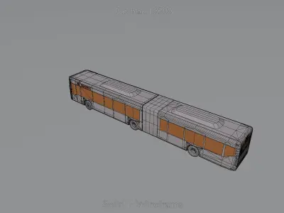 City Bus Blue 18200m Low-poly 3D model