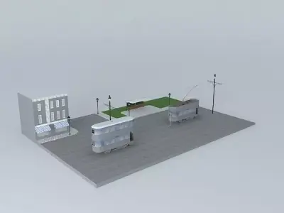 Lady and the Tram Free 3D model