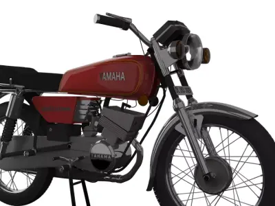 Yamaha RX100 Motorbike 3D model 3D model