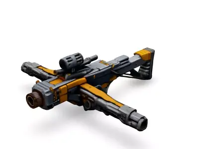 SciFi Futuristic Assault Rifle Low-poly 3D model