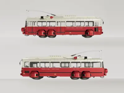 Sci-Fi Trolleybus Berliet Vetra VA3 B2 Free 3D model