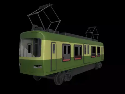 Train Ghibli Style Low-poly 3D model