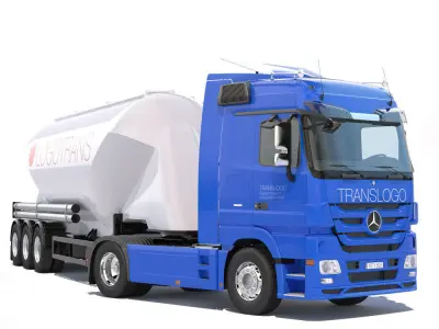 Mercedes Actros with Silo 3D model