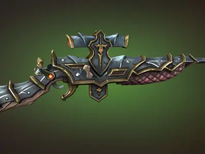 Knight sniper rifle Low-poly 3D model