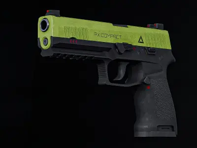 Game-ready Stylized Pistol Low-poly 3D model