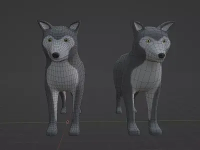 LowPoly Wolf Low-poly 3D model
