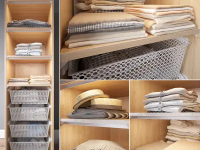 Wardrobe with Clothes part A 3D model