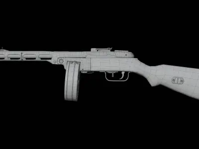 Sub Machine Gun PPSh41 3D model