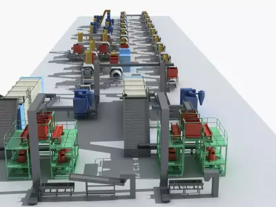 Industrial Equipment 5-Tea Assembly Production Line 3D model