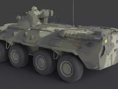 BTR 80A Armored Personnel Carrier Free low-poly 3D model