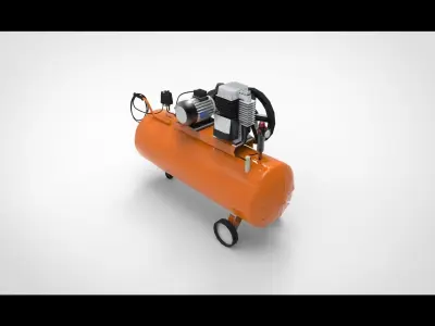 Air compressor type C 3D model