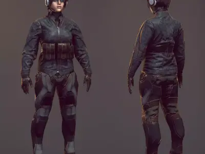 Female Scout Low-poly 3D model
