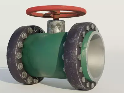 Industrial valve 3D model Low-poly 3D model