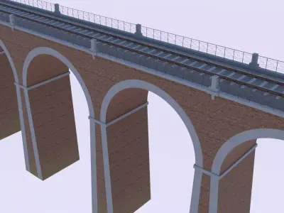 Railway viaduct PBR 3D model
