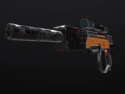Sniper Rifle Low-poly 3D model 5