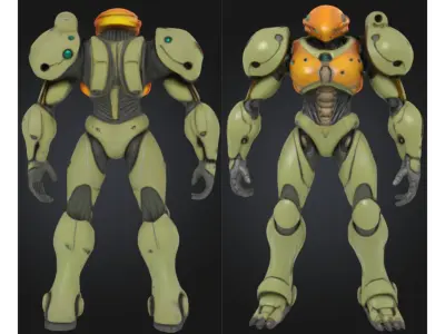 Sci fi Robot Android Low-poly 3D model