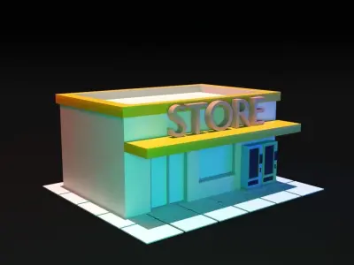 Small convenience store 3D model