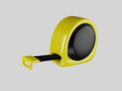 Yellow measure tape 3D model