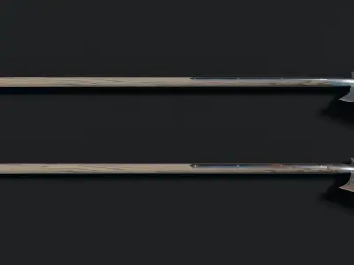 Medieval Halberd Low-poly 3D model get