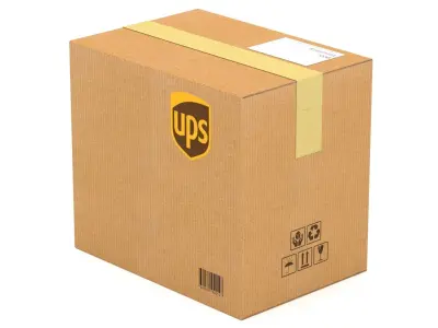 UPS Cardboard Box Low-poly 3D model