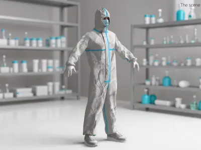  Character in Disposable Protective Clothing for Factories 