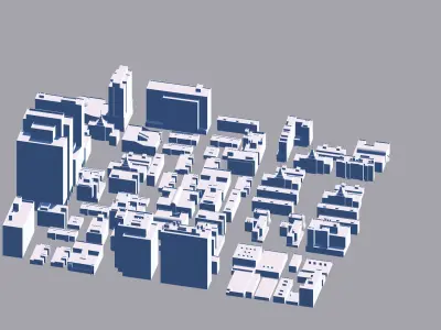 Buildings City building industrial park commercial housing 3D model V2